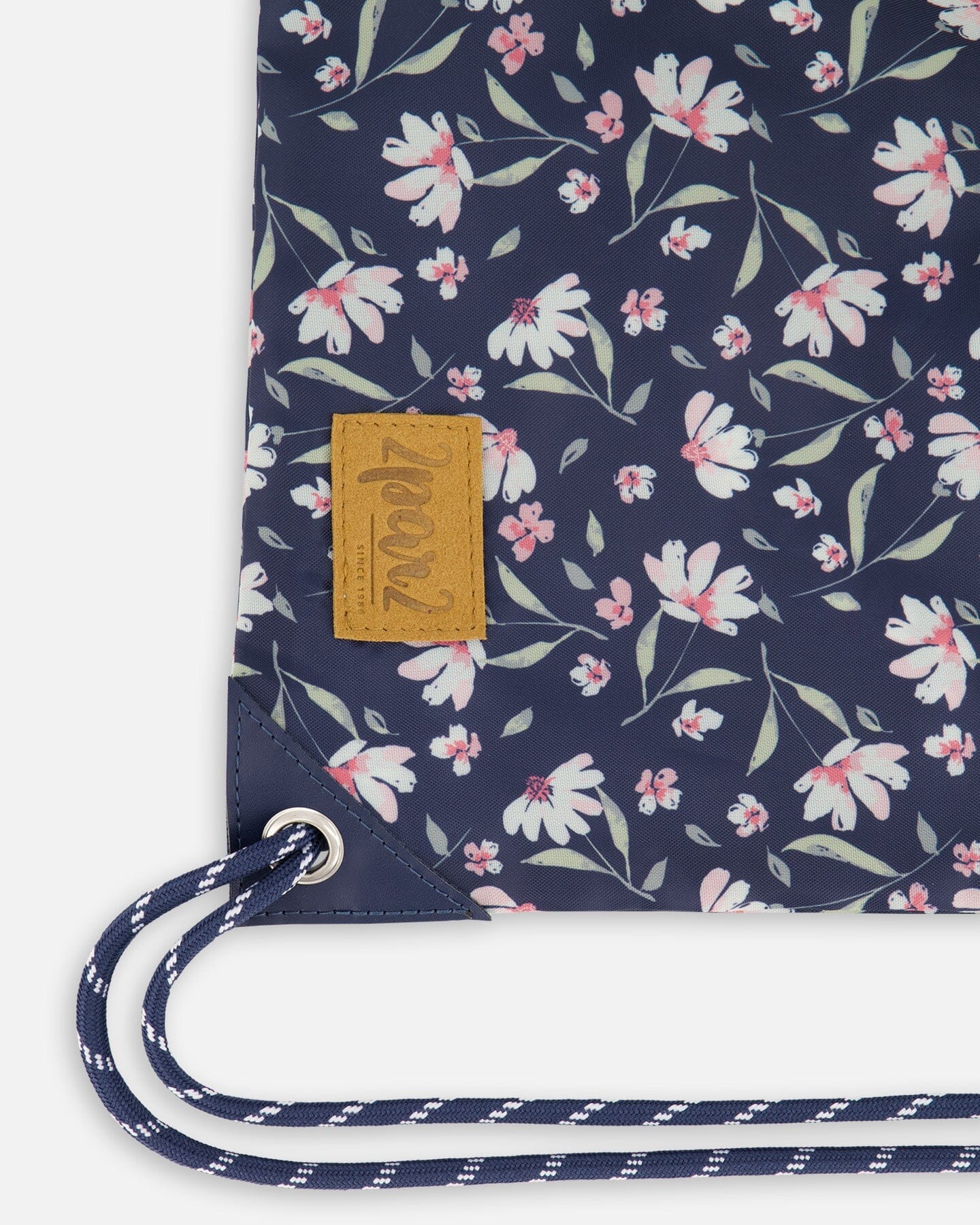 Drawstring Bag Navy Flower Print