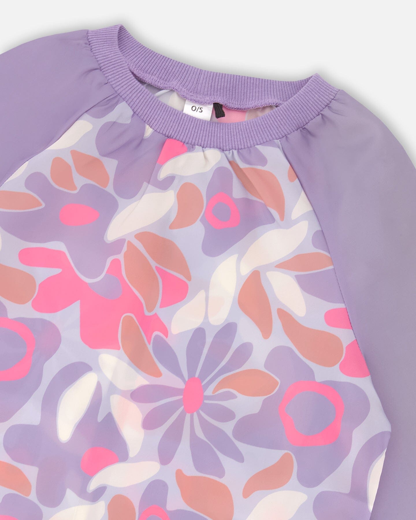 School Apron Lilac Retro Flower Print