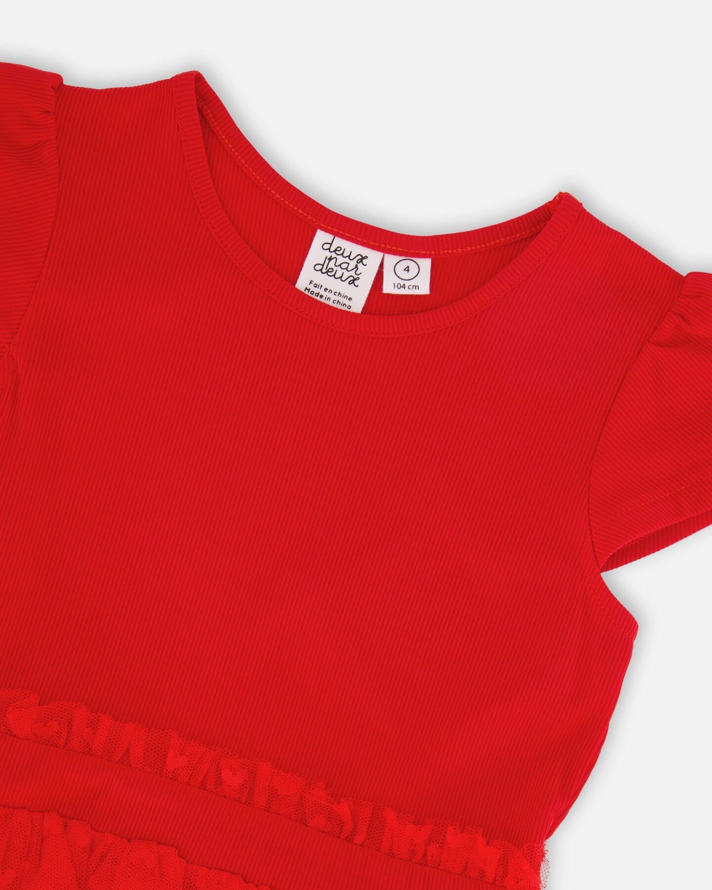 Bi-Material Dress Red