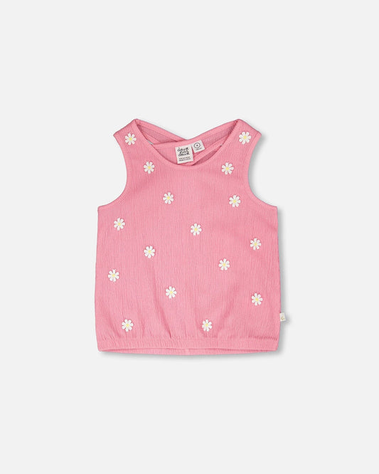 Crinkle Jersey Tank Top Pink