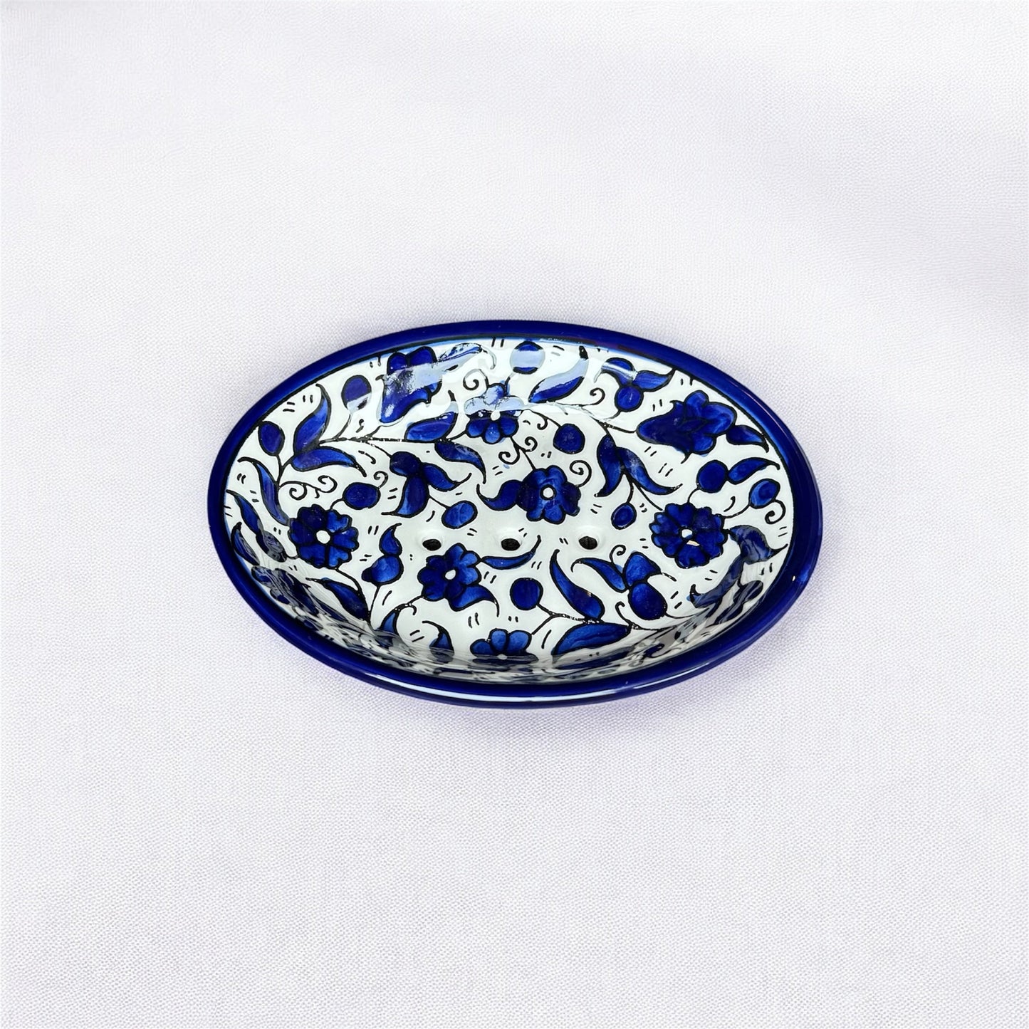 Ceramic Soap Dish – Hand-Painted in Palestine