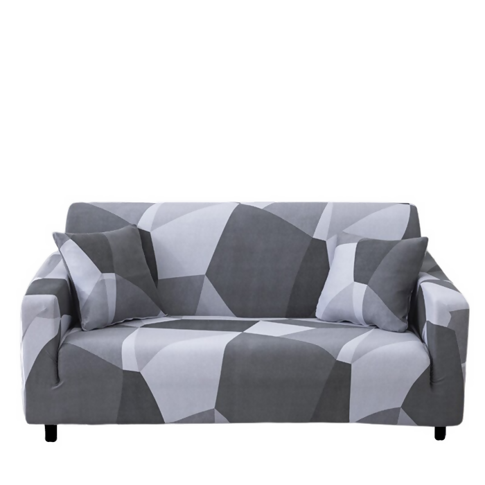 Anyhouz Sofa Cover White Gray Geometric Style and Protection For Living Room