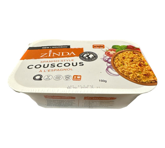 Zinda Spanish-style couscous packaging on a white background