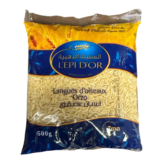 EPI D’OR  Pasta Orzo Langue d’oiseaux 500g