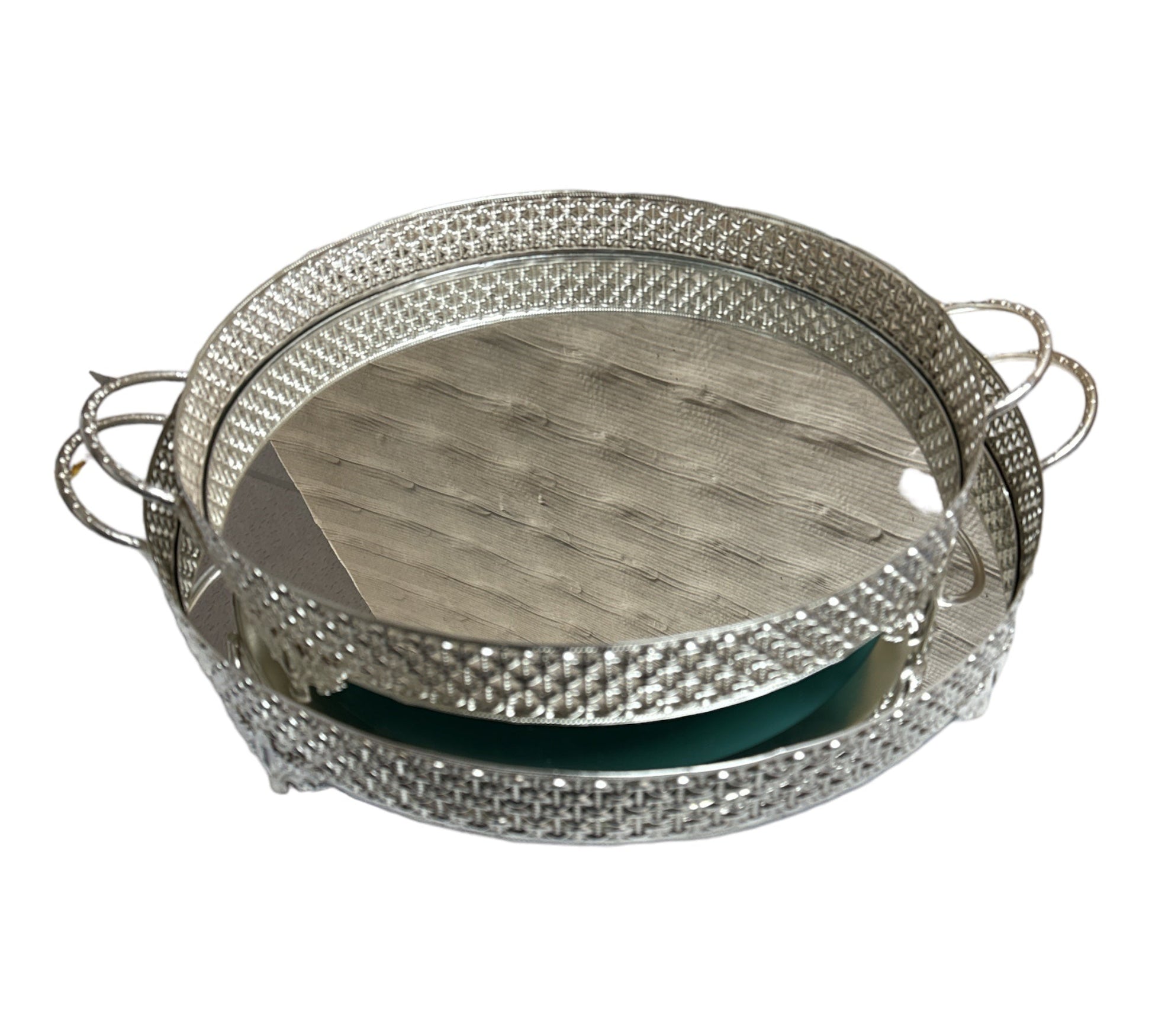 Luxurious Double serving Tray Mirror 35/40cm (14/16inch) ZaytunaMart.ca