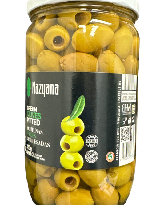 Mazyana Pitted Green Olives 72cl 320g net
