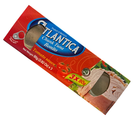 Atlantica Chunk Tuna Bonito Tomato Sauce 3x80g