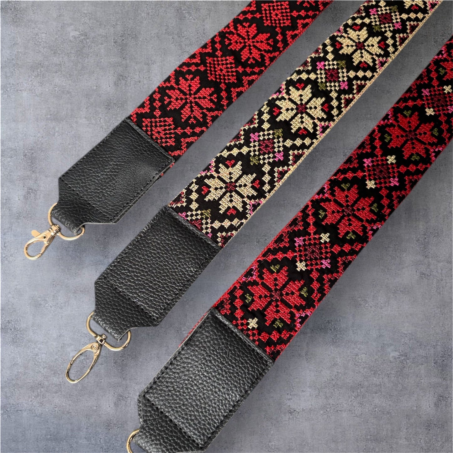 Tatreez Strap | Multipurpose Bag, Camera & Guitar Strap – Palestinian Embroidery Pattern