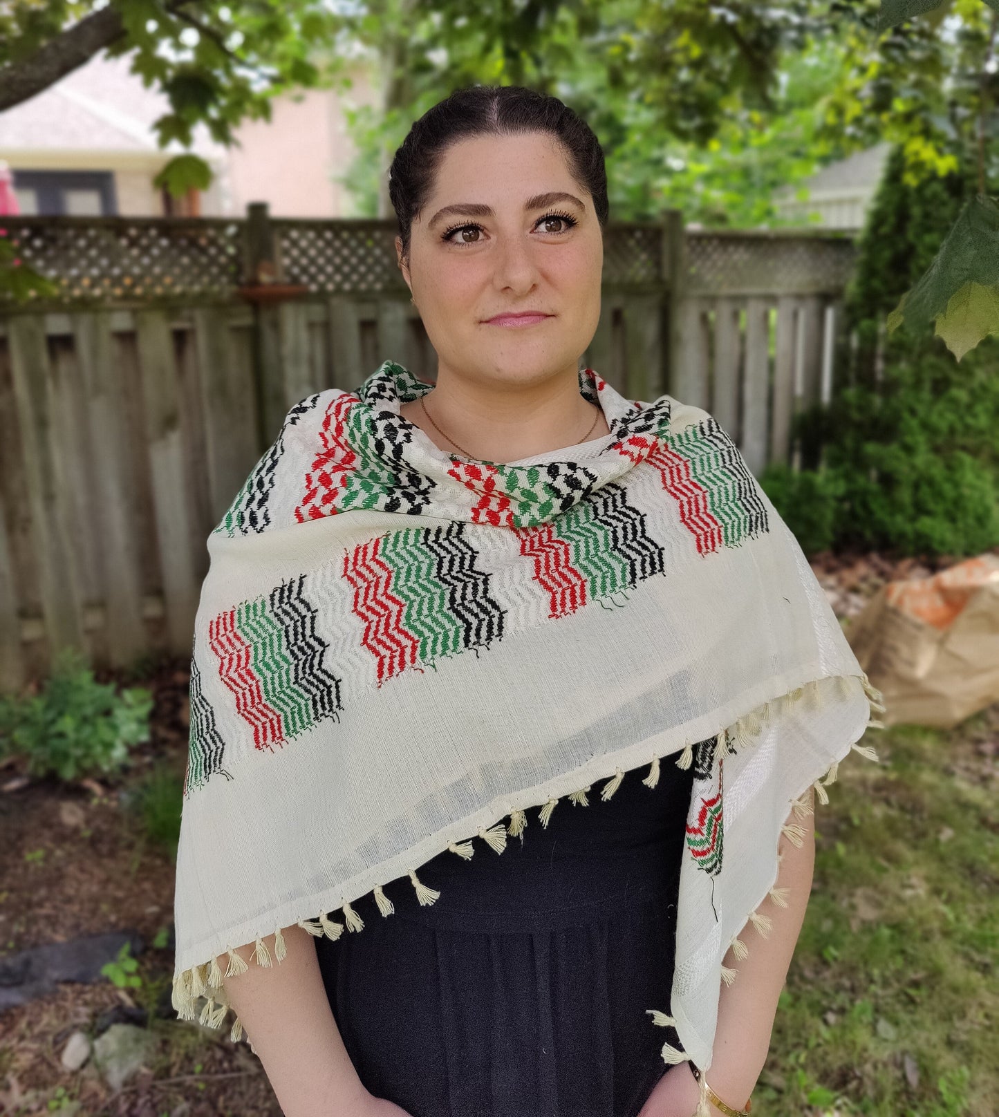 Elegant Beige Kufiya (Keffiyeh) | Made in Kashmir