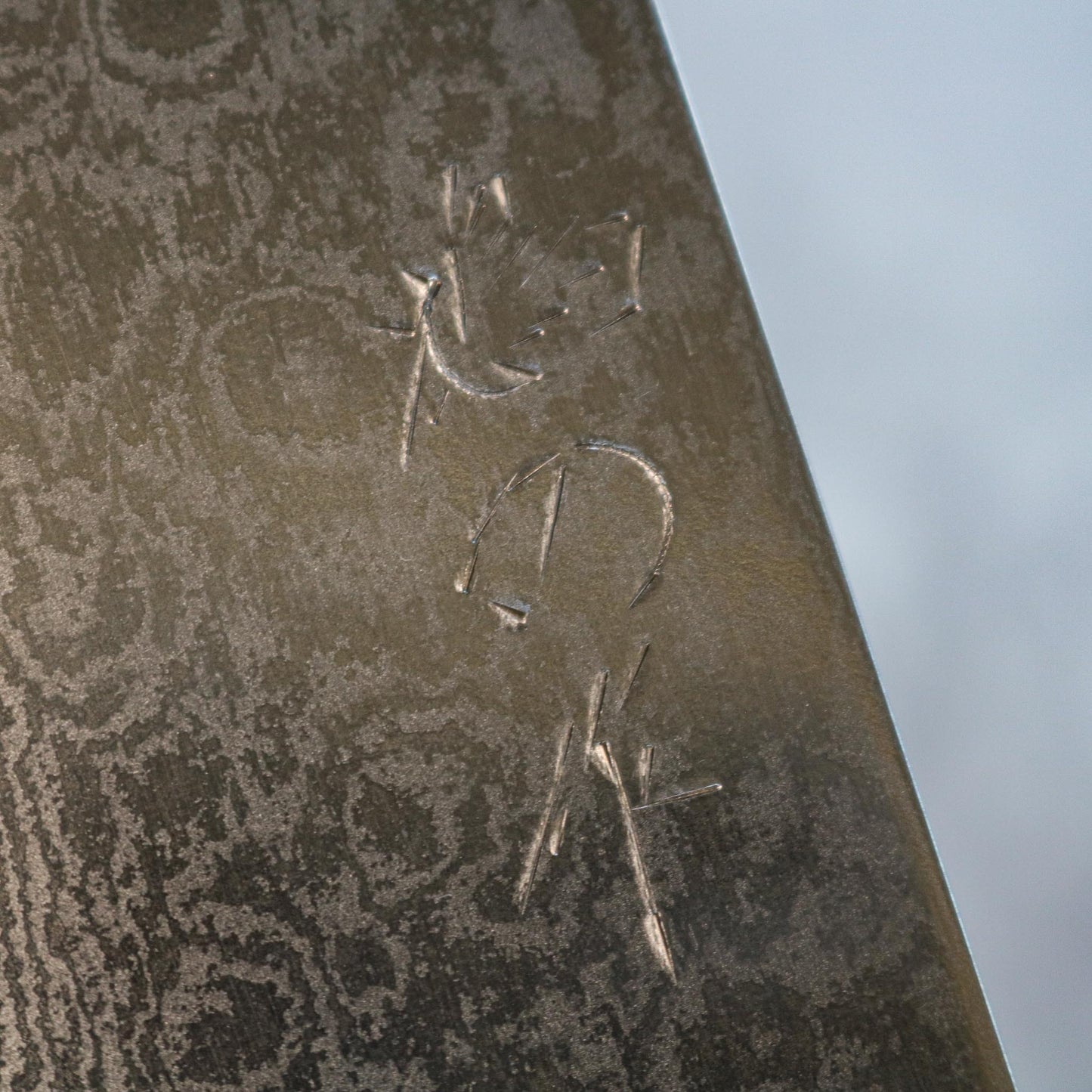 Kenshiro Hatono Ginsan Damascus Gyuto 210 mm Oak