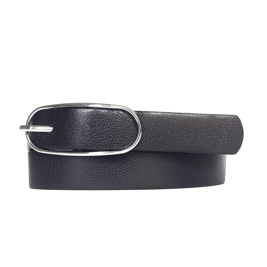 Aika - Brown Leather Waist Belt with Oval Buckle - Made in Canada