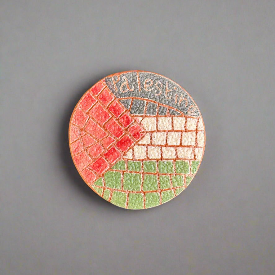 Handcrafted Mosaic Palestine Map Magnets – 4 Unique Variations