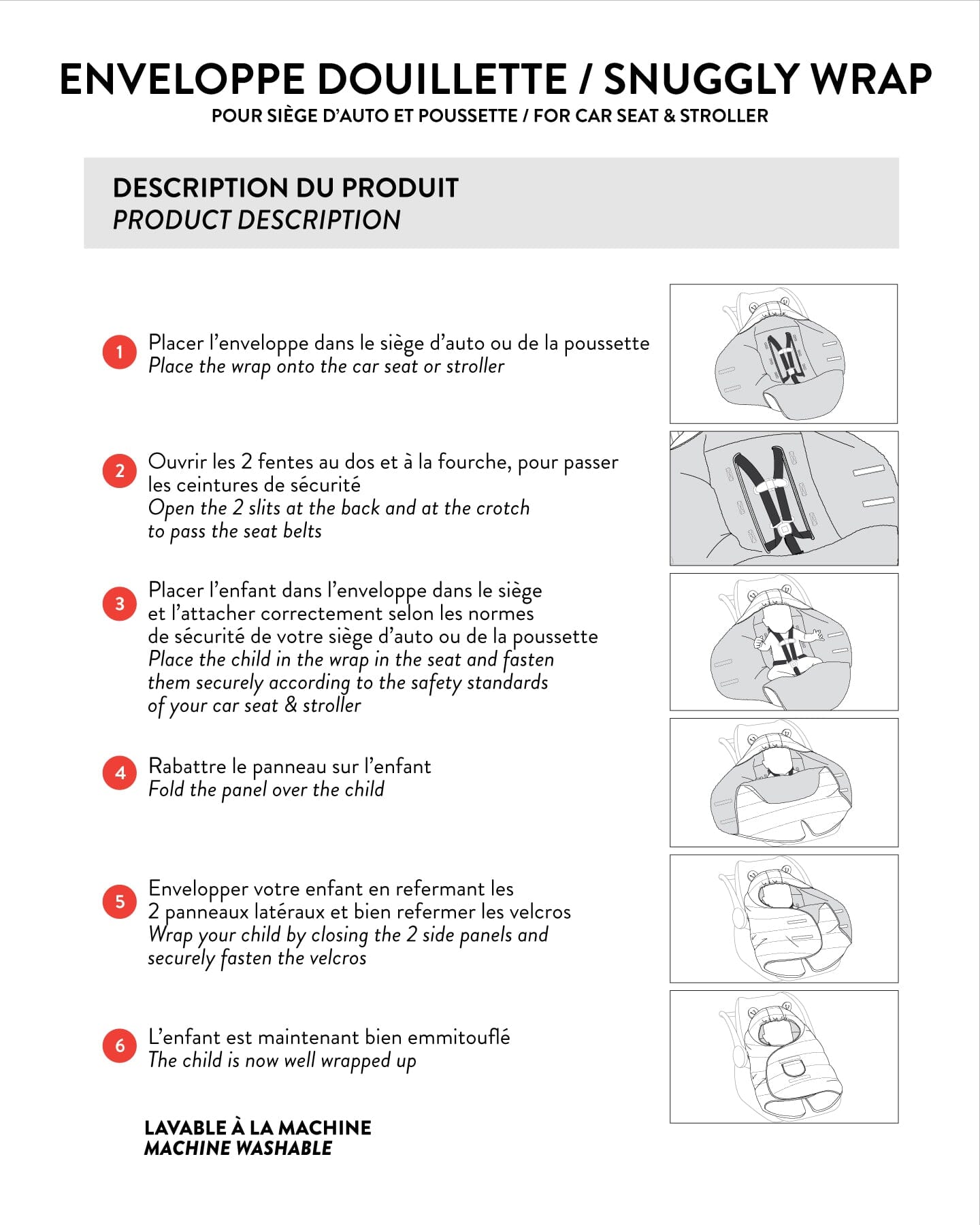 Snuggly Wrap Silver White For Car Seat And Stroller