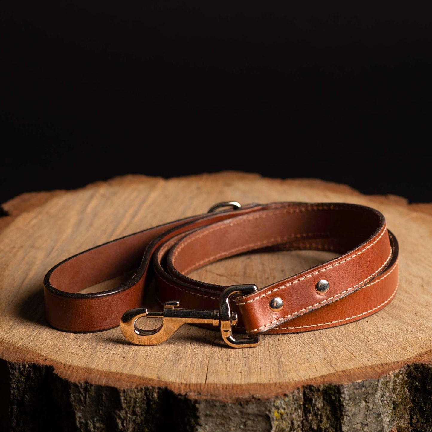 Trailblazer - Cognac Premium Leather Dog Leash and Collar Set