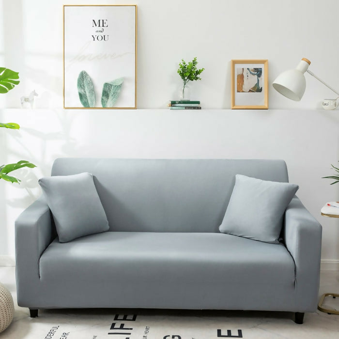 Anyhouz Sofa Cover Plain Ash Grey Style and Protection