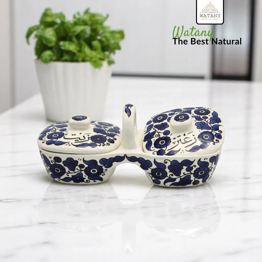 Olive Oil and Zaatar Plates Set 12×11.5×23.5 cm