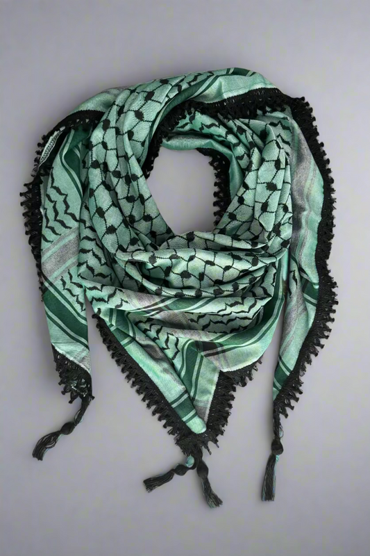 Echoes – Forest Green Kufiya (Keffiyeh) | Made in Jordan