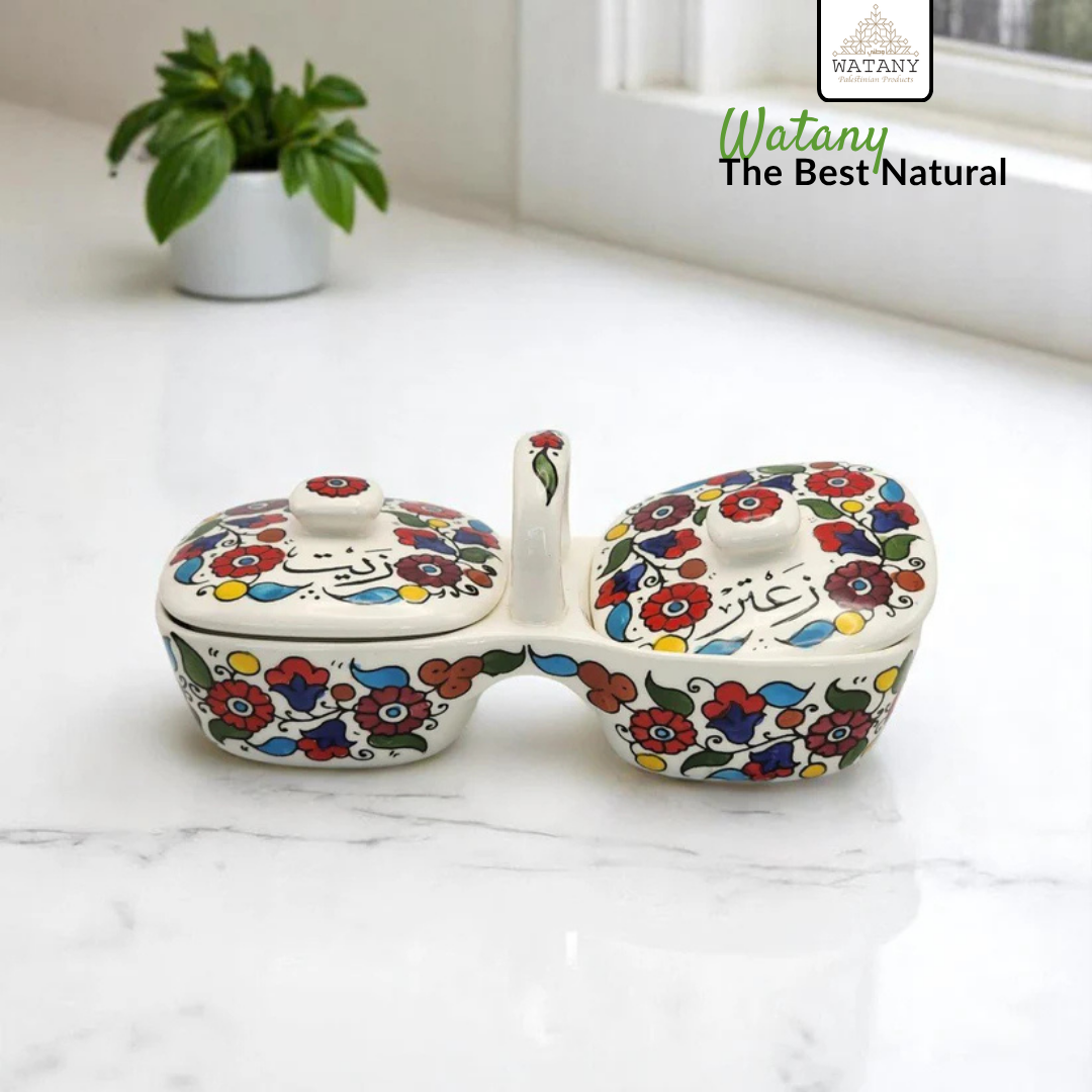 Olive Oil and Zaatar Plates Set 12×11.5×23.5 cm