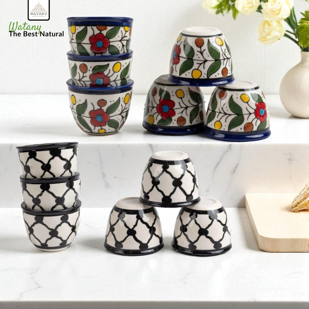Palestinian sada Coffee Cups (Set of 6) 6x6x5 cm