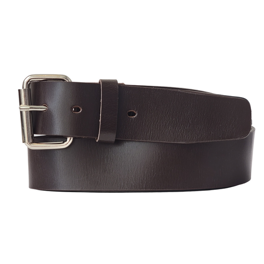Brown 45 mm 100% Full Grain Bridle Leather Belt for Jeans