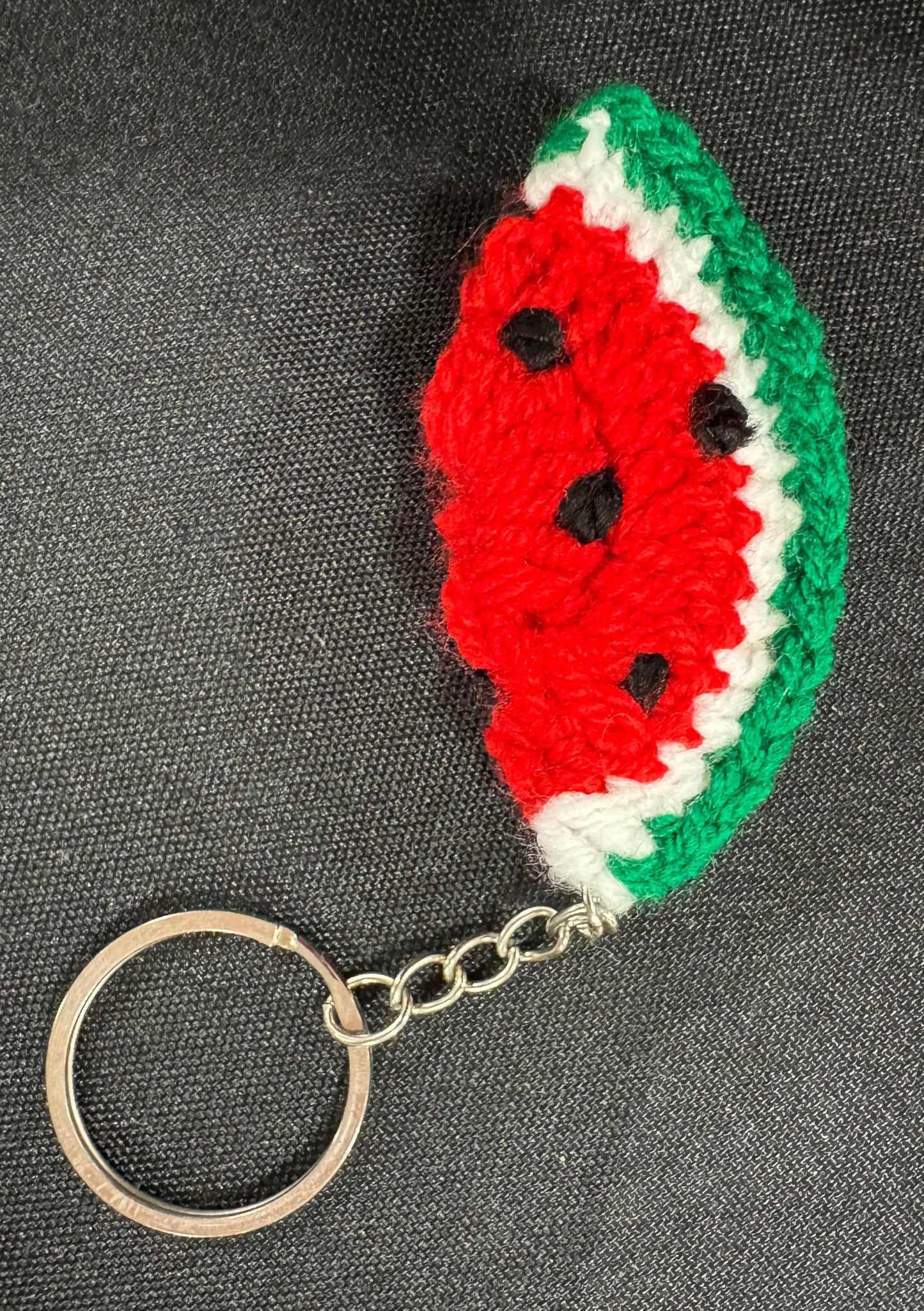 Watermelon Crochet Accessories | Keychain & Pin – Handmade in Jordan