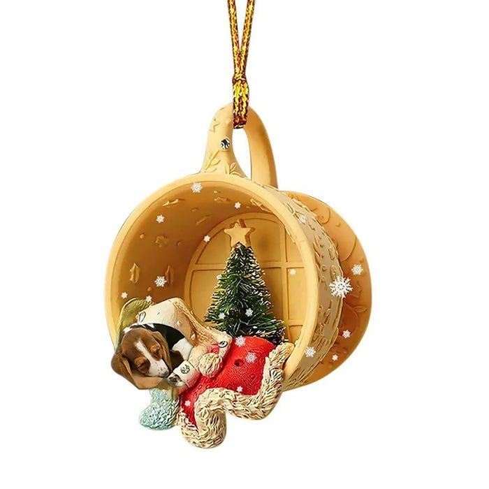 Anyhouz Christmas Dog Hanging Pendant Ornaments Decor