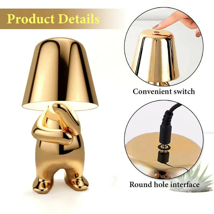 Anyhouz Hotel Lightning Lamp Rechargeable Gold Little Man