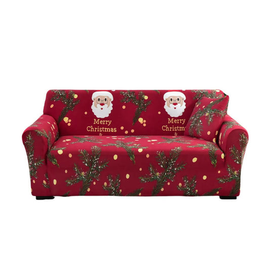 Anyhouz Sofa Cover Red Christmas Santa Claus Design Non Slip Stretchable Slipcover