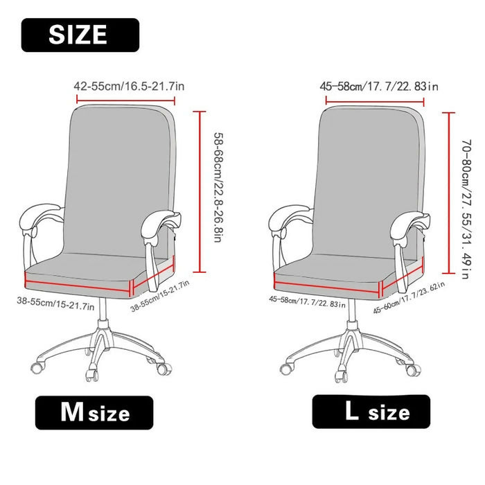 Anyhouz Office Chair Cover Light Leafy Design Non-Slip Rotating Seat Case