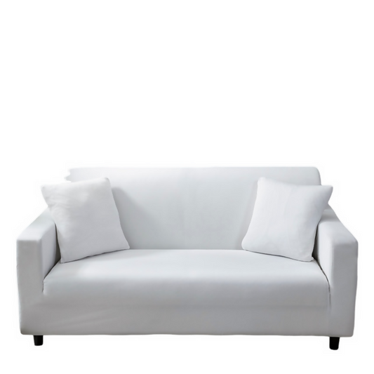 Anyhouz 4 Seater Sofa Cover Plain White Style and Protection