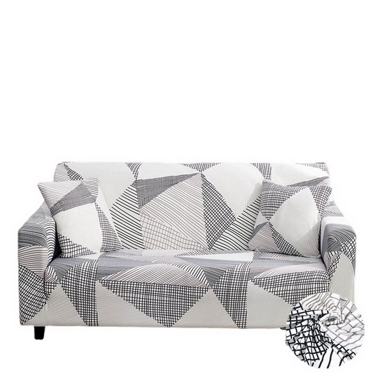 Anyhouz Sofa Cover White Geometric Style and Protection For Living Room