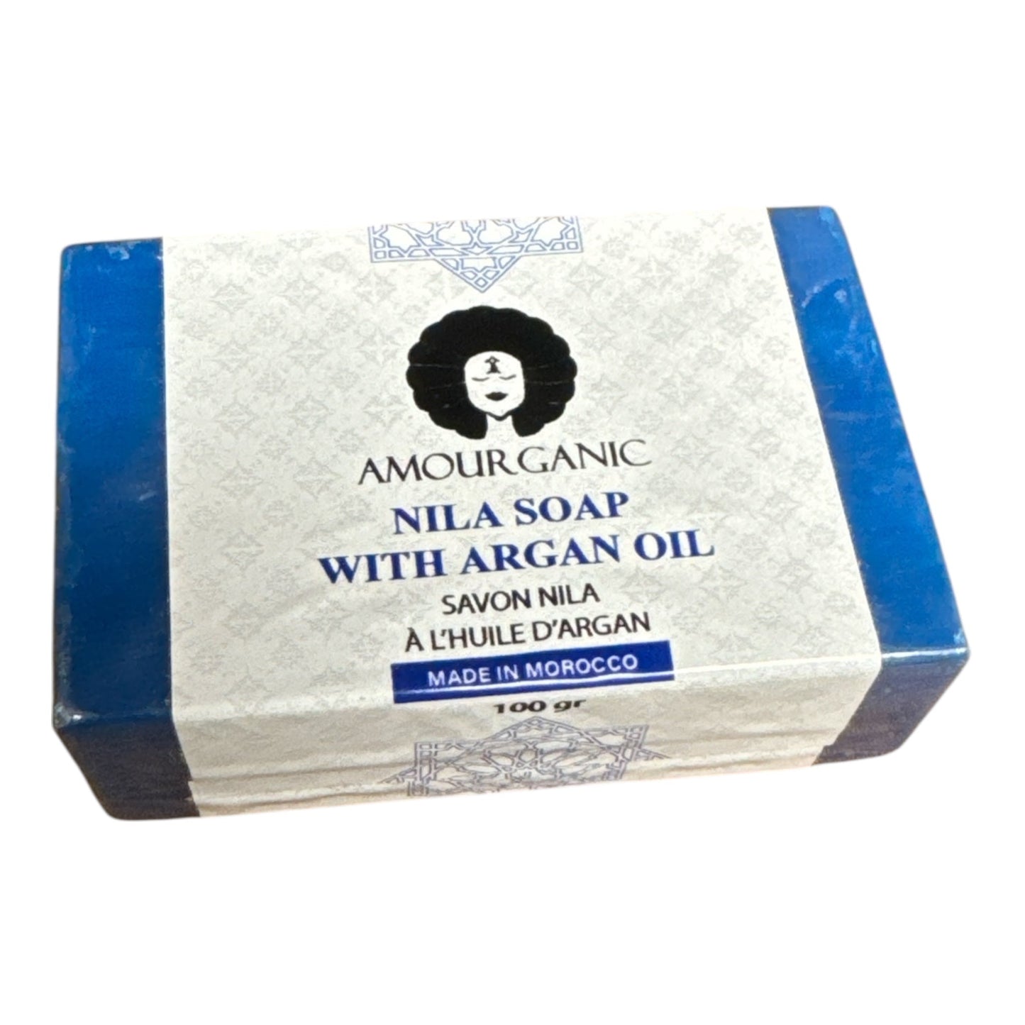 Savon Nila Amourganic à l'huile d'argan – Savon bleu marocain (100g)