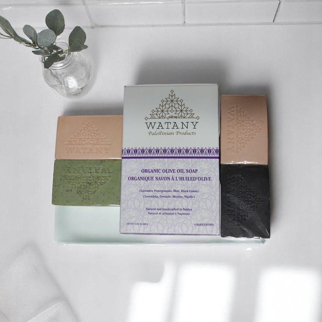 Collection de savons à l'huile d'olive aux herbes – Savon de Castille fait main et savons parfumés, savons naturels pour les mains et le corps de Palestine
