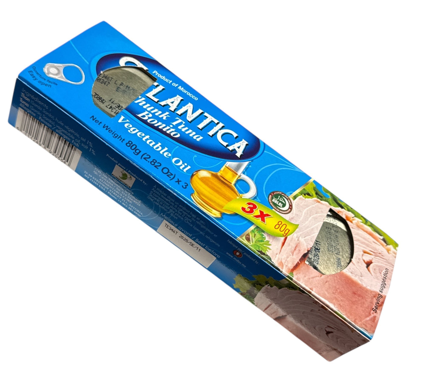 Thon Listao Atlantica en conserve à l'huile végétale 3x80g