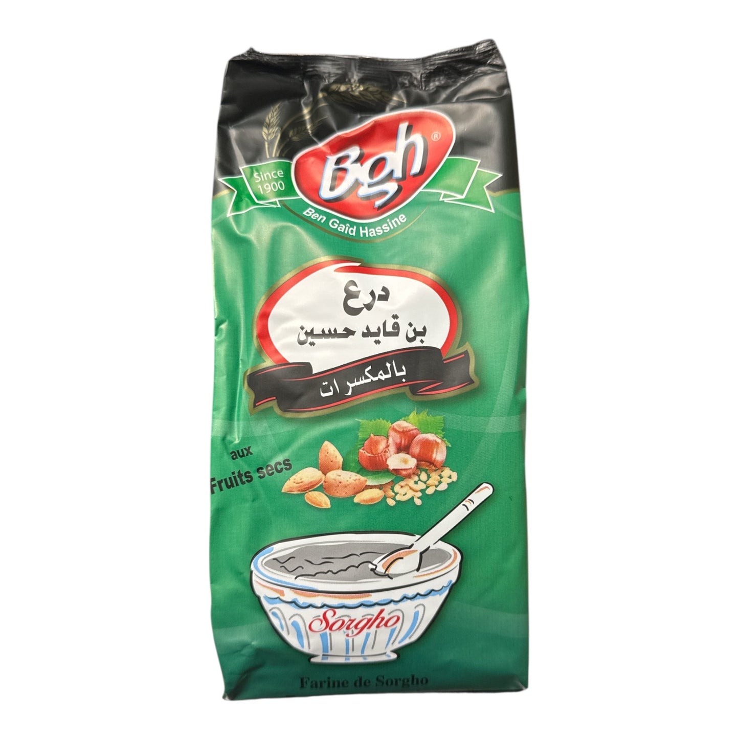 BGH Sorghum Flour with Mixed Nuts – 500g| Tunisian “Drou” aux Fruits Secs