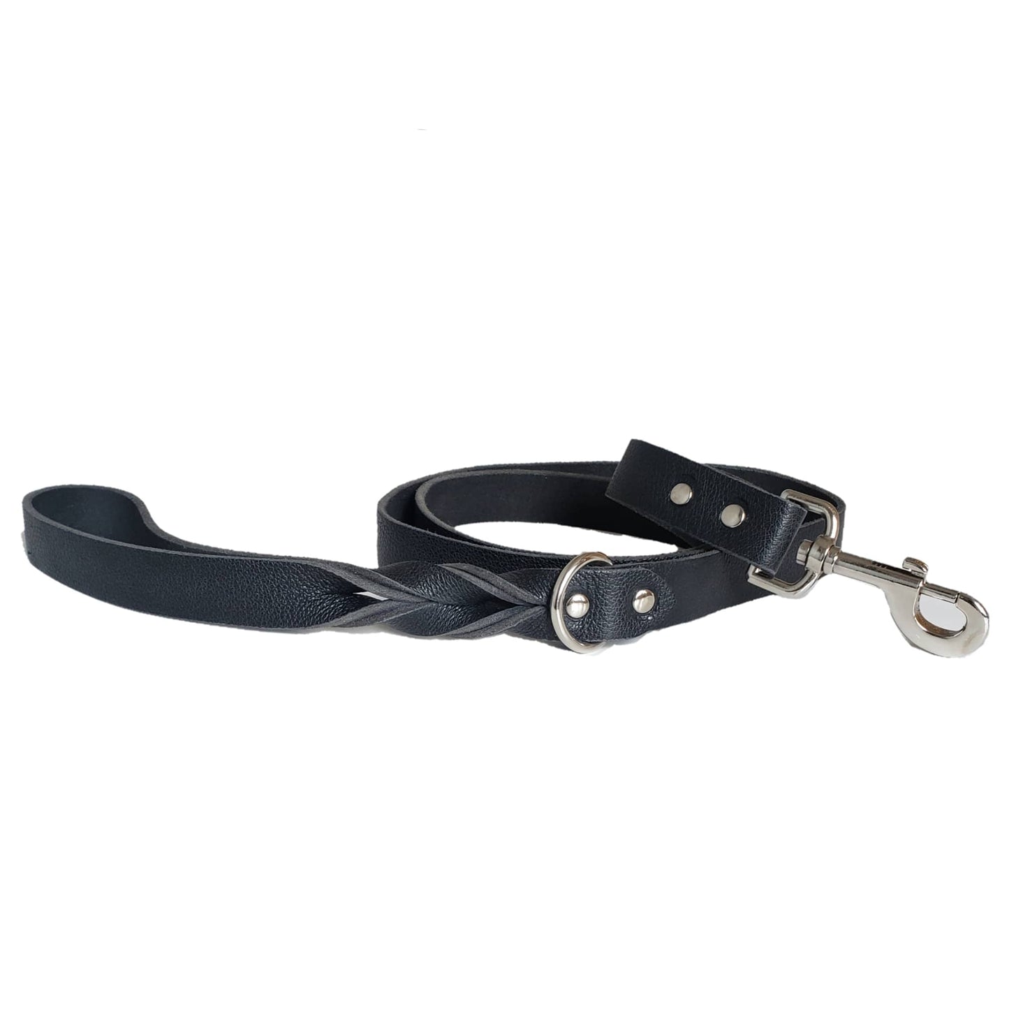 Cognac Leather Dog Leash and Collar Set - Made in Canada