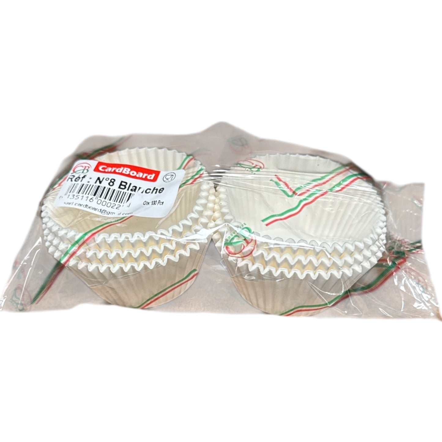 Caissettes à cupcake en carton 08x08 Blanches 100pces