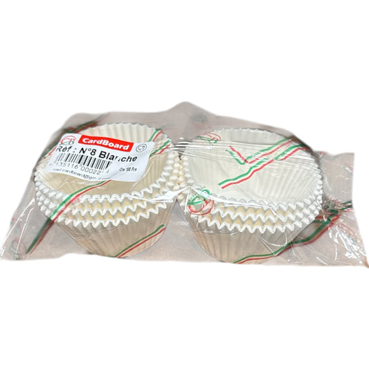 Caissettes à cupcake en carton 08x08 Blanches 100pces
