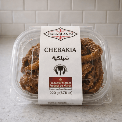 CASABLANCA Chebakia – Moroccan Sesame & Almond Pastry in Honey Syrup (220 g)
