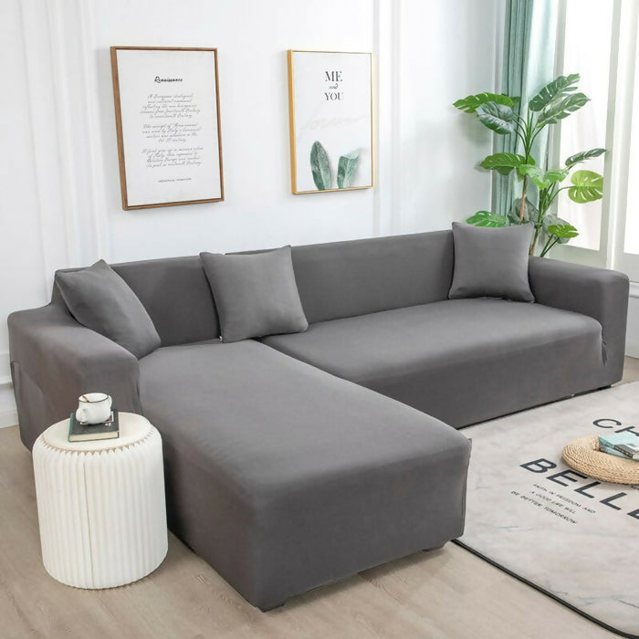 Anyhouz Sofa Cover Plain Ash Grey Style and Protection