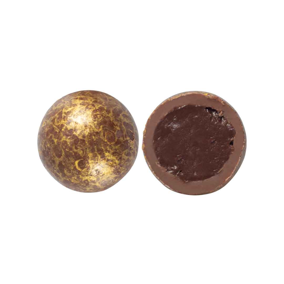 Crispy Chocolate Shells with Praline Cream Center