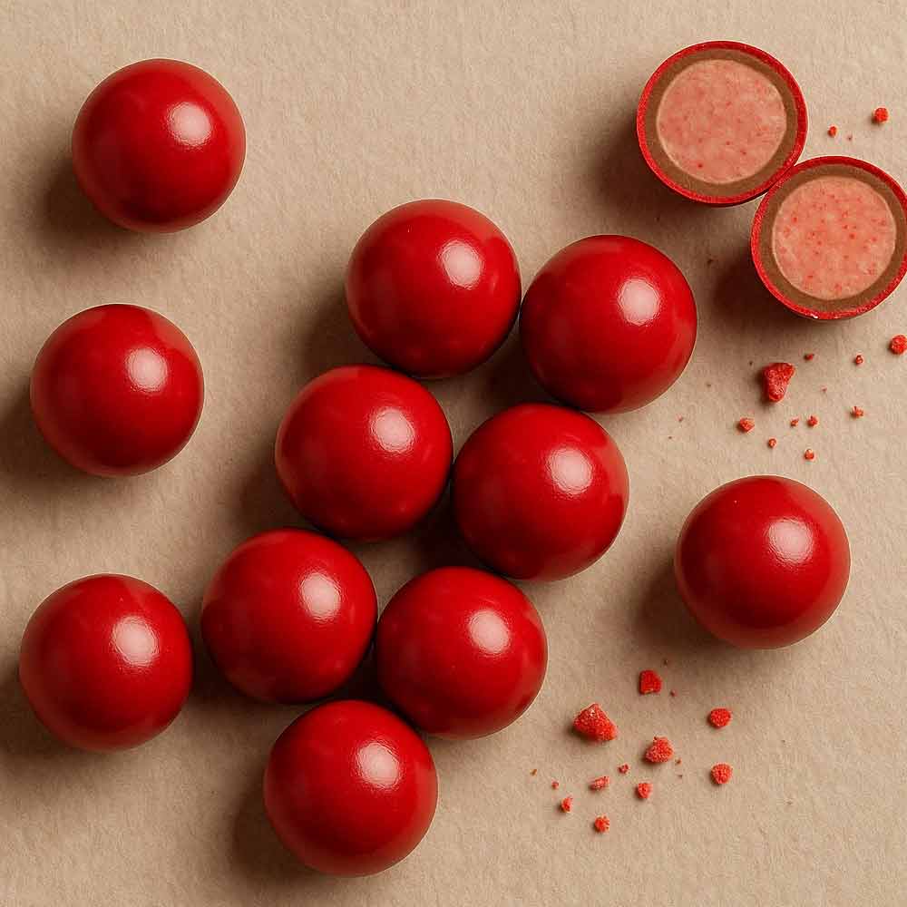 Crispy Chocolate Shells with Sour Cherry Filling