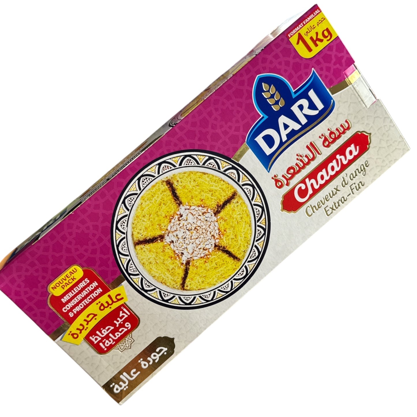 Pâtes Cheveux d'Ange Extra Fins Dari (Chaïriya) – 1kg pour Seffa