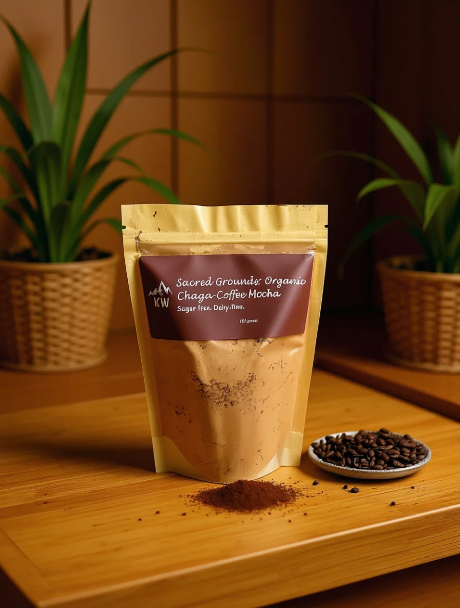 Sacred Grounds: Organic Chaga-Coffee Mocha (sugar-free, dairy-free)