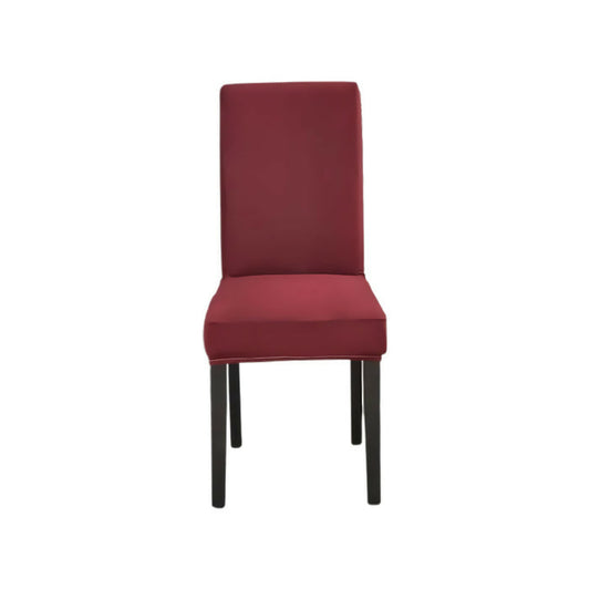 Anyhouz Chair Cover Maroon Plain Elastic Christmas Slipcover Dining Decor