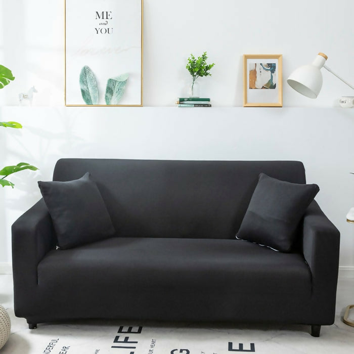 Anyhouz Sofa Cover Plain Black Style and Protection