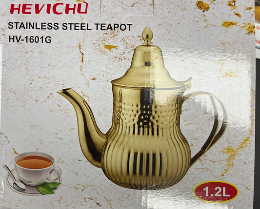 Théière en acier inoxydable doré 1,2 L