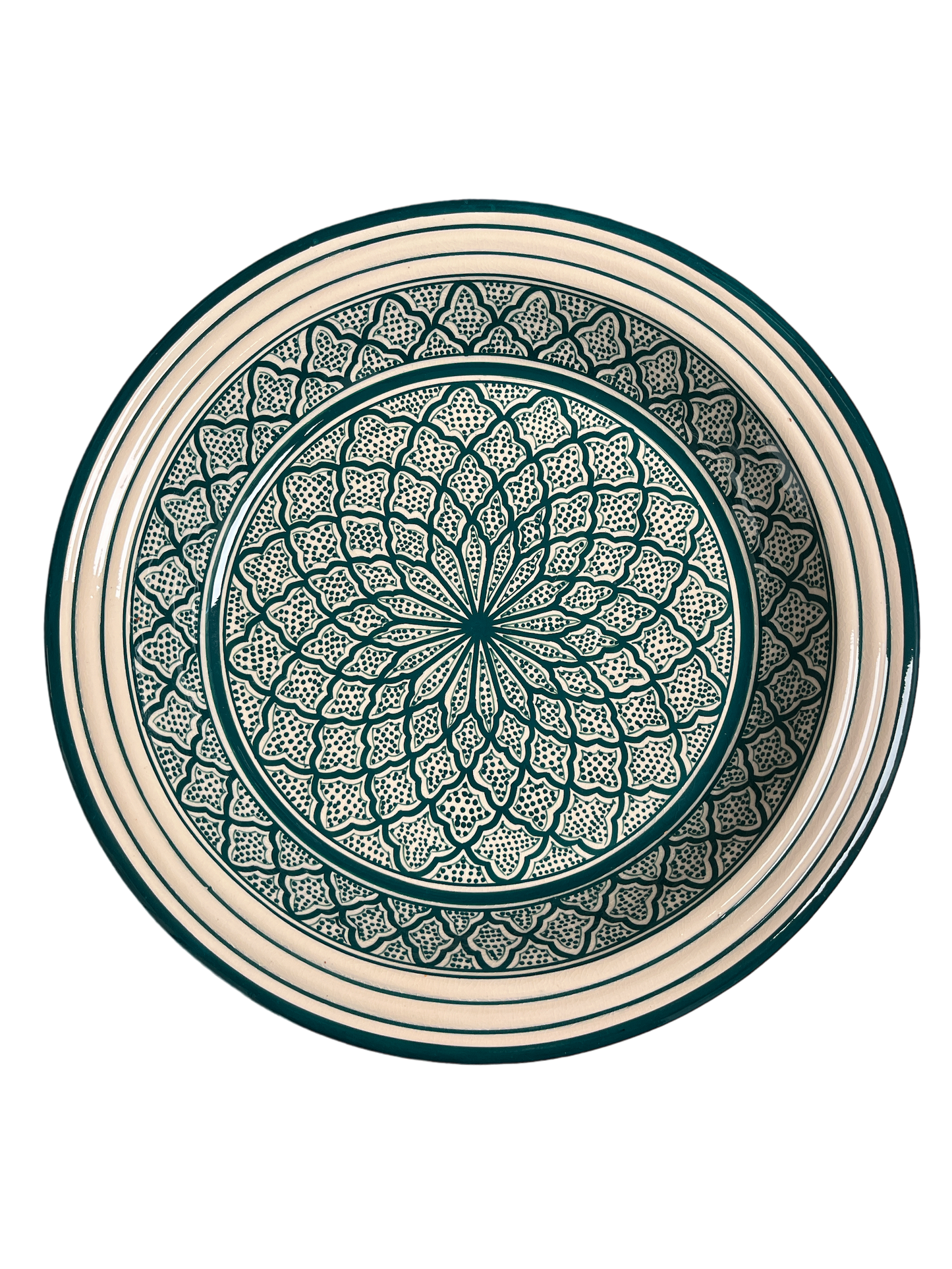 Kasriya Clay Plate Guessaa Decorated 40 cm Pottery ZaytunaMart.ca