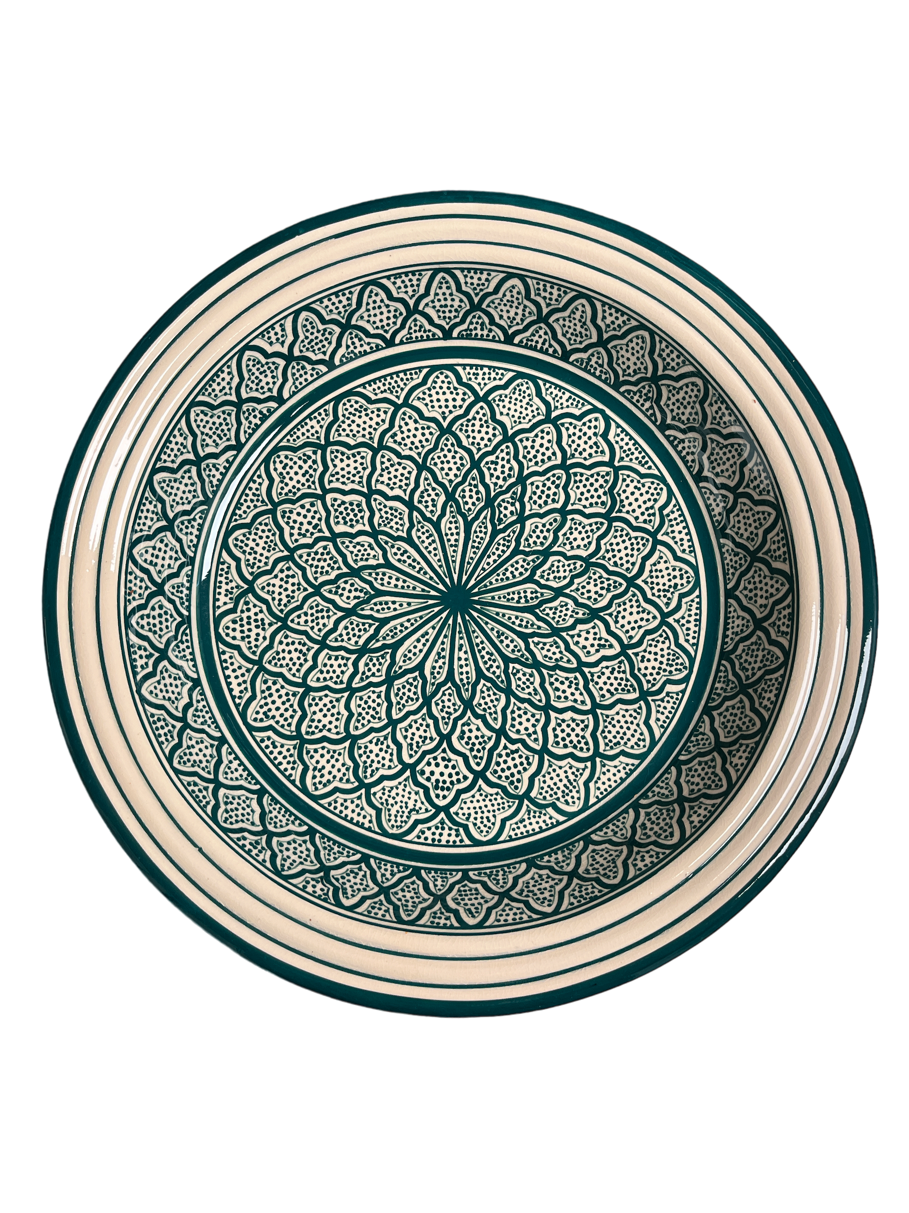 Kasriya Clay Plate Guessaa Decorated 40 cm Pottery ZaytunaMart.ca