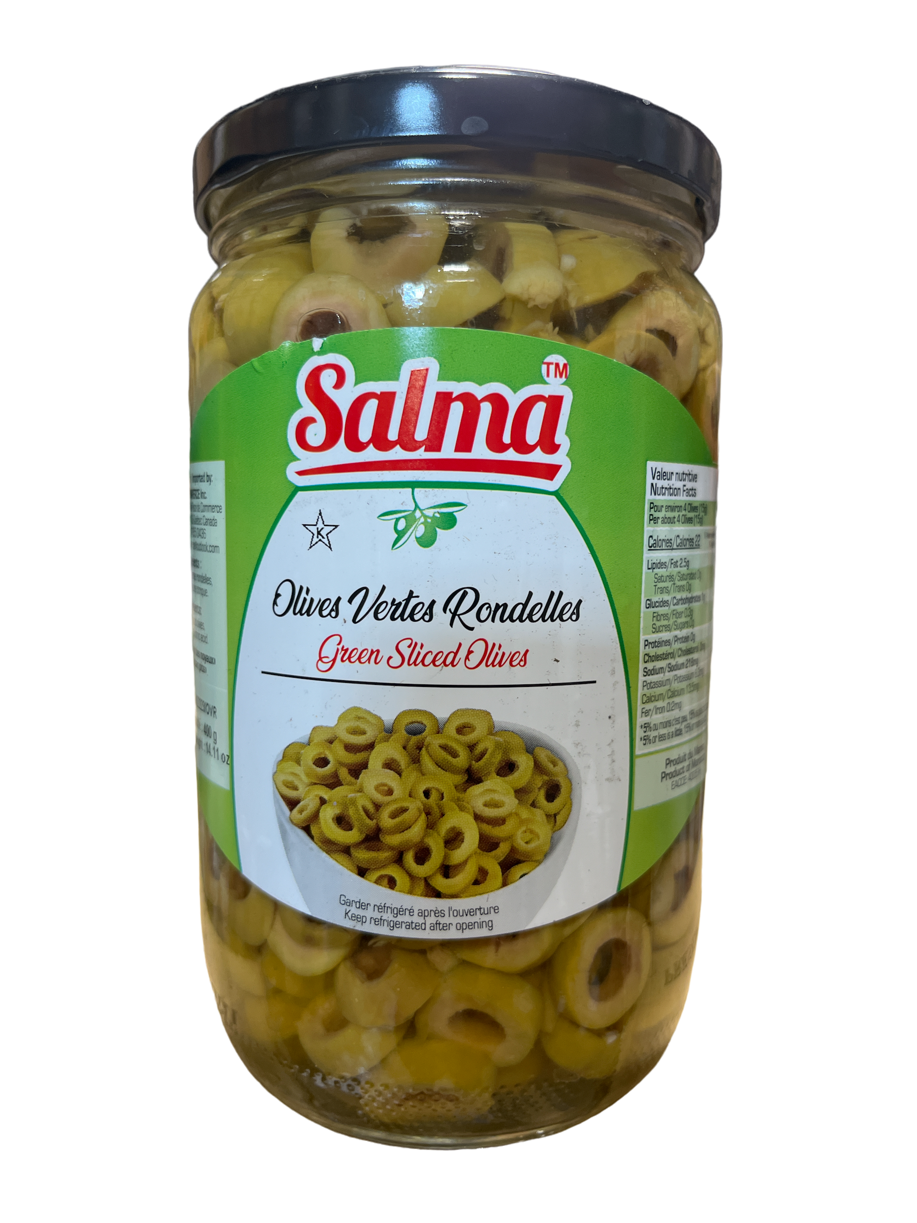 Salma Sliced Green Olives 450gNet FOODS SALMA